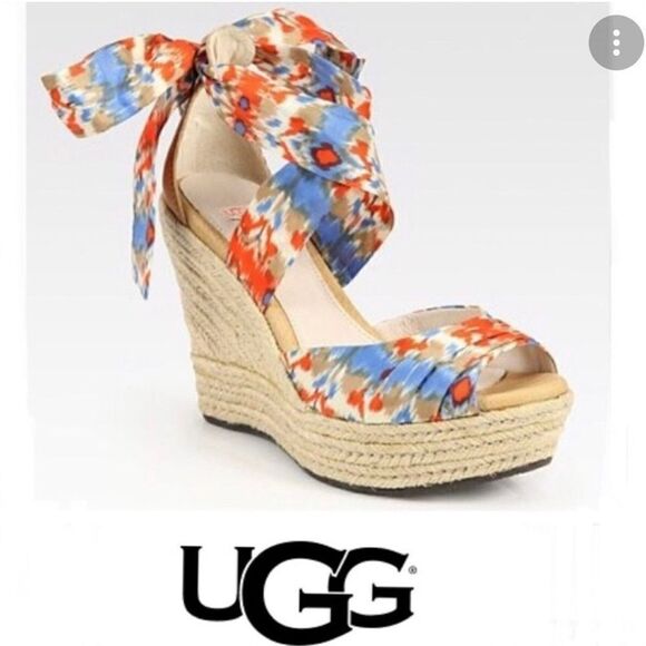 UGG Women's Lucianna Espadrille Sandals - Santorini Ikat 5.5 - Picture 1 of 16